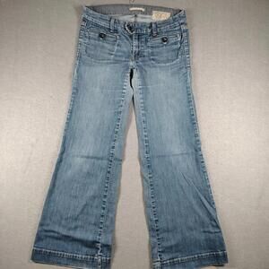Gap Womens Size 8 Blue Denim Jeans Low Rise Wide Leg 1969 LimitedEdition VTG Y2K